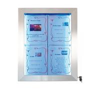 Panneau d'affichage d'informations Securit en acier inoxydable à LED 4xA4 (sans mât ni base)
