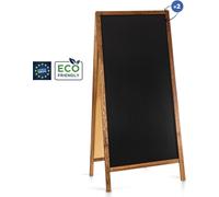 Panneau d'affichage en ardoise et bois Classic XL (72 x 160 cm) - marron