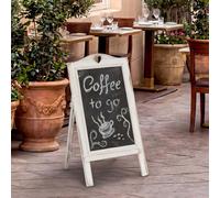 Panneau d'affichage HWC-E51, Tableau à craies, 66x37x27cm Shabby-Look Vintage ~ blanc
