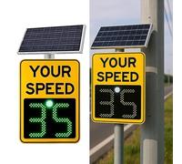 Panneau d'affichage radar à DEL à énergie solaire, 50,8 x 68,6 cm, 61 x 89,9 cm, avec télécommande pour autoroutes et routes à vitesse limitée