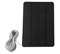 Panneau d'alimentation en anneau avec câble en silicone | Caméras de sécurité solaires étanches noires 4 W Montage mural monocristallin