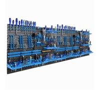 Panneau d'atelier - BOTLE - 230 x 78 cm - 4 étagères XXL - 8 panneaux muraux perforés - Outils organisés