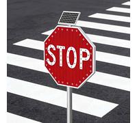 Panneau d'avertissement lumineux LED à énergie solaire, léger et durable pour la sécurité routière pour zones de construction
