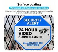 Panneau d'avertissement - Panneau de caméra de sécurité, panneau de sécurité réfléchissant, panneau d'interdiction de pénétrer, panneau de surveillance CCTV, panneau d'extérieur pour caméra de sécurit