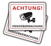 Panneau d'avertissement "Vidéo-surveillance" 20 x 15 cm, en plastique