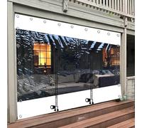 Panneau De Bâche Transparente Avec Porte à Fermeture Éclair, Latéral Claire Imperméable Pour Pergola Extérieur Gazebo Porche, PVC Avec Œillets, Étanche, W×H-3.5×2.5m(11.5*8.2ft)
