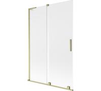 Panneau de bain coulissant 2 portes Mexen Velar L 120 x 150 cm, givre, or brossé - 896-120-003-31-55