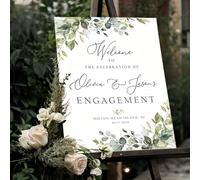 Panneau de bienvenue personnalisé, convient pour fête d'anniversaire, décoration de mariage, affichage de réception, impression sur canevas, collection 2026, fiançailles, cadeau personnalisé 40*50cm,2