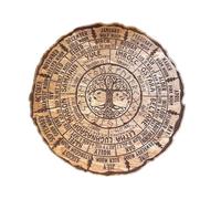 Panneau de calendrier païen - Roue de l'année fabriquée en bois naturel, ornement de vacances vintage Wiccan Sabbats, design d'arbre de vie céleste | Décor d’ rituel de sorcellerie pour la célébr