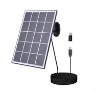 Panneau de charge solaire 3,3 W avec câble, alimentation USB monocristalline pour Eufy Ring pour clignotant pour reolink pour caméras de sécurité Anker Chargeur extérieur 5 V (Noir)