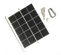 Panneau de charge solaire 3 W 5 V USB Design léger portable avec mousqueton pour camping randonnée cour lumière