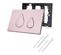 Panneau de chasse d'eau mural compatible avec Geberit UP320 300 - Double plaque d'actionnement de chasse d'eau pour réservoirs dissimulés - Panneau à bouton-poussoir en plastique 25 x 17 cm (rose)