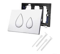 Panneau de chasse d'eau mural compatible avec Geberit UP320 300 - Double plaque d'actionnement de chasse d'eau pour réservoirs dissimulés - Panneau à bouton-poussoir en plastique 25 x 17 cm (blanc)