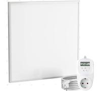 Panneau de chauffage infrarouge de 60x60 cm, 360 W, avec thermostat TH12 – Panneau de chauffage en cristal de carbone pour mur, plafond et faux plafonds