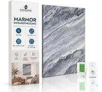 Panneau de chauffage infrarouge en pierre naturelle, 500W – Vrai chauffage mural en pierre avec thermostat numérique – Économique en énergie, fabriqué en Allemagne – Chaque panneau est unique – Protec