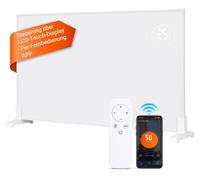 Panneau de chauffage infrarouge ISOISL, 960W, connecté en Wi-Fi, avec thermostat, télécommande, adapté aux pièces jusqu'à 25 m², peut être fixé au mur ou comme appareil de sol