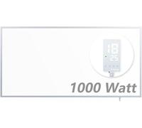 Panneau de chauffage infrarouge, radiateur électrique mural avec cadre en aluminium et thermostat intelligent, dimensions 100x52 cm, couleur blanche, puissance 720 watts