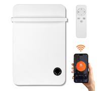 Panneau de chauffage infrarouge Vigevee, 400W, connecté Wi-Fi, pour salle de bain, avec porte-serviettes, minuterie, thermostat et télécommande, blanc