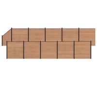 Panneau de clôture 11 pcs WPC et Aluminium Marron