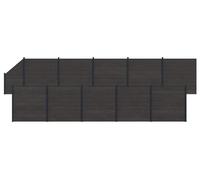 Panneau de clôture 11 pcs WPC et Aluminium Noir