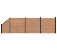 Panneau de clôture 4 pcs WPC et Aluminium Marron