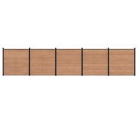 Panneau de clôture 5 pcs WPC et Aluminium Marron
