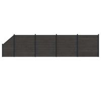 Panneau de clôture 5 pcs WPC et Aluminium Noir