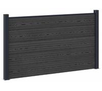 Panneau de clôture 5 pcs WPC et Aluminium Noir