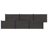 Panneau de clôture 6 pcs WPC et Aluminium Noir