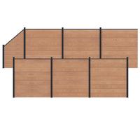 Panneau de clôture 7 pcs WPC et Aluminium Marron