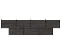 Panneau de clôture 7 pcs WPC et Aluminium Noir
