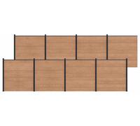 Panneau de clôture 8 pcs WPC et Aluminium Marron