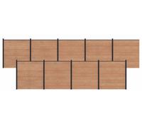 Panneau de clôture 9 pcs WPC et Aluminium Marron
