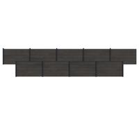 Panneau de clôture 9 pcs WPC et Aluminium Noir