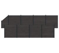 Panneau de clôture 9 pcs WPC et Aluminium Noir