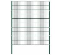 Panneau de clôture avec poteaux en fer, dimensions 176,5 x 200 cm, couleur verte