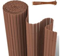 Panneau de clôture en PVC, dimensions 1,8 x 5 mètres - Protection de l'intimité pour jardin et balcon - couleur marron