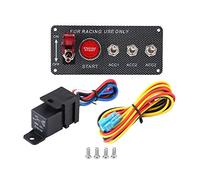 Panneau de Commutateur D'allumage de Moteur de Voiture de Course 12V Bouton-poussoir de Démarrage Modification/installation/performance de Voiture en Fiber de Carbone