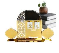 Panneau de compte à rebours des fêtes du Moyen-Orient - Décoration de table en acrylique pour la maison, le bureau, la cheminée, la table à manger, l'étagère, l'entrée