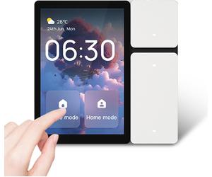 panneau de contrôle de la maison intelligente de 3,5 pouces avec 3 relais de bande écran tactile et bouton tout-en-un appareil d'application interrupteur de montage mural intégré compatible avec l'ass