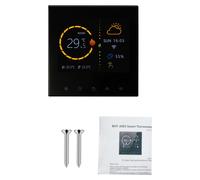 Panneau de contrôle sans fil pour chauffage central et plancher chauffant, thermostat intelligent, programmable, de couleur noire
