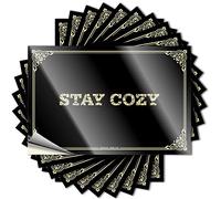 Panneau de décoration murale amusante : décoration murale à décoller et à coller « Stay Cozy » avec revêtement Hip Hop amusant et humoristique (8 x 12 cm, 5 pièces)