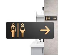 Panneau de direction des toilettes en acrylique - Film autocollant - Gauche
