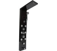 Panneau de douche en acier inoxydable Ensemble de douche avec douche à effet pluie Colonne de douche noire Robinetterie de douche Pommeau de douche massant