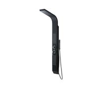 PANNEAU DE DOUCHE EN ALUMINIUM NOIR AVEC HYDROMASSAGE ET POMMEAU DE DOUCHE PLUIE