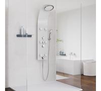Panneau de douche en verre SCHÜTTE avec robinetterie thermostatique LANZAROTE blanc