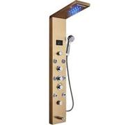 Panneau de Douche LED, Noyau de Robinet en Céramique, Contrôle à Trois Poignées, Panneau de Douche LED, Douche Pluviale, Jet de Massage SPA, Affichage Numérique, Montage Mural, Colonne de Douche de Sa