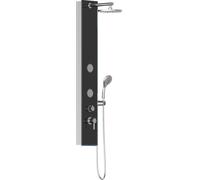Panneau de douche SCHÜTTE GLAS anthracite, colonne de douche 2 en 1 avec grande douche à effet pluie et douchette à main, ensemble de douche avec robinetterie