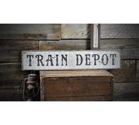 Panneau de gare de train vieilli 525 pour intérieur et extérieur 40,6 x 10,2 cm