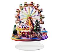 Panneau de Grande Roue de Noël, Ornement de Grande Roue de Noël, Grande Roue de Bureau en Acrylique 2D, Décoration d'arbre de Noël pour Étagère de Table, Grande Roue Rotative